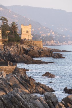 Tower on the cliffs of Nervi clipart