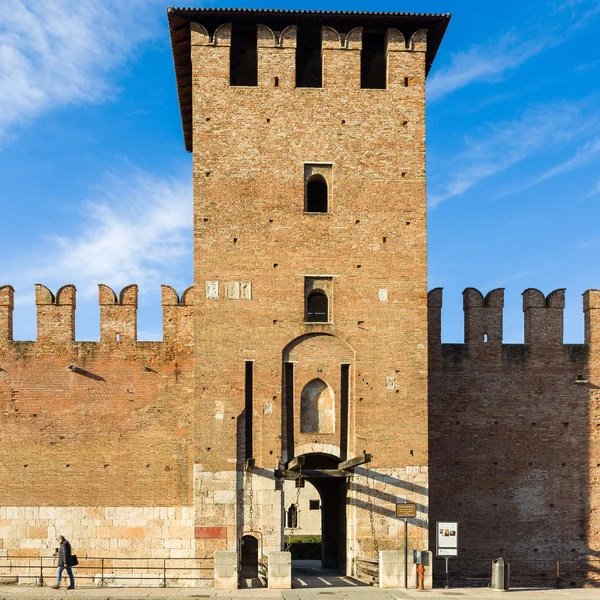 A homlokzat Castelvecchio Verona — Stock Fotó