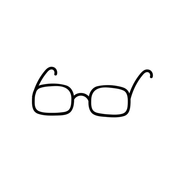 Ilustración Dibujada Mano Garabatos Vectoriales Gafas Esquema Negro Aislado Sobre — Vector de stock