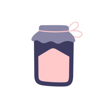 Beyaz arka planda sihirli toz bulunan sevimli bir kavanoz. Büyü ve büyücülüğün özellikleri. El çizimi vektör izole tek çizim.