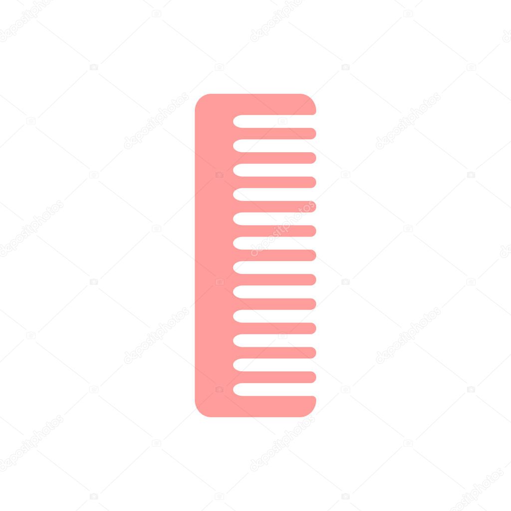A simple comb. Tools for a hairdressing salon and barbershop, hair care, hair accessories. Vector flat illustration isolated on white background.