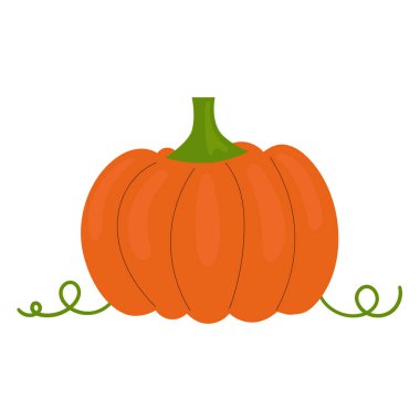 Basit, sevimli balkabağı. Sağlıklı yemekler, vitaminler, sebzeler. Çizim düz biçimli