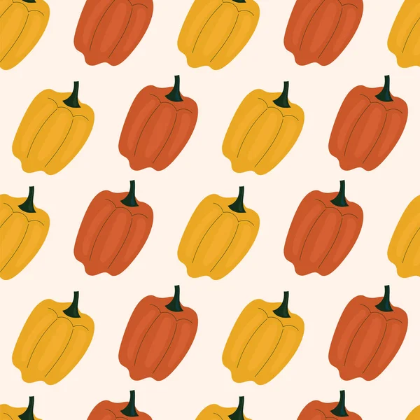 Dolmalık biberli, kırmızı biberli sade ve pürüzsüz bir desen. Sebzeler, vitaminler, vejetaryenlik, sağlıklı beslenme, beslenme, atıştırma, hasat. Çizim düz biçimli