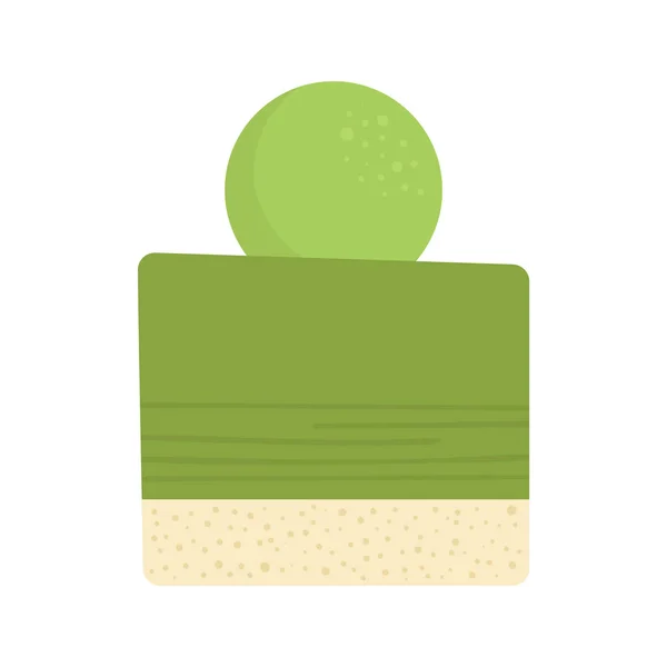 Un dessert vert sain à base de poudre de thé matcha. Aliments sains, désintoxication, régime alimentaire. Illustration vectorielle de dessin animé — Image vectorielle