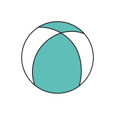 Doodle style beach ball. Summer sports, beach activity. Simple illustration isolated on white background. Summer icon