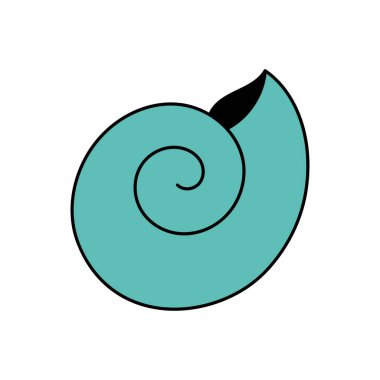 Doodle style seashell. Scallop, oyster. Simple illustration isolated on white background. Summer icon