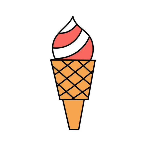 Doodle Style Ice Cream Summer Icy Sweet Dessert Simple Illustration — Διανυσματικό Αρχείο