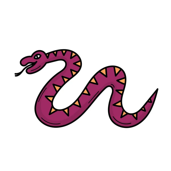 Serpiente Una Bruja Para Rituales Brujería Místico Halloween Ilustración Estilo — Vector de stock