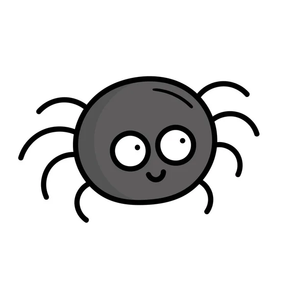 Милий Смішний Маленький Павук Комахи Ілюстрація Стилю Doodle — стоковий вектор