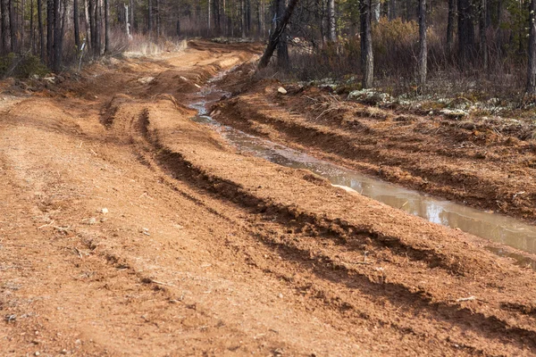 Dirt road with mud — Stock Photo, Image