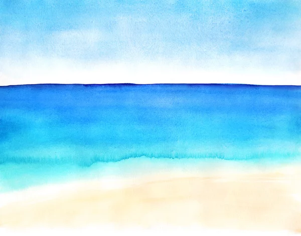 Пейзаж с песчаным пляжем и океаном — стоковое фото