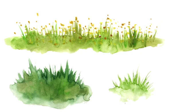 Yeşil çim elle çizilmiş — Stok fotoğraf