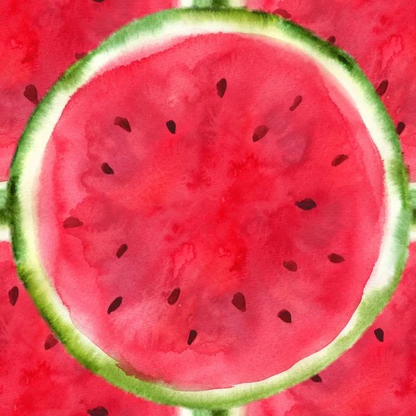 Handgezogene Wassermelone in Scheiben geschnitten — Stockfoto