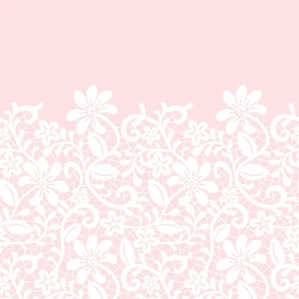 Borde de encaje aislado sobre fondo rosa — Archivo Imágenes Vectoriales
