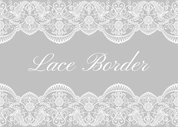 Bordes de encaje blanco — Vector de stock