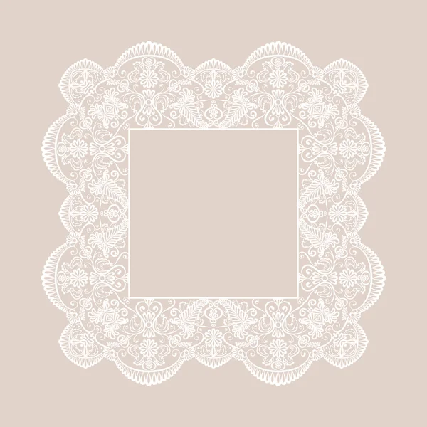 Cadre carré en dentelle — Image vectorielle