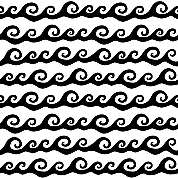 Ornement vagues noires — Image vectorielle