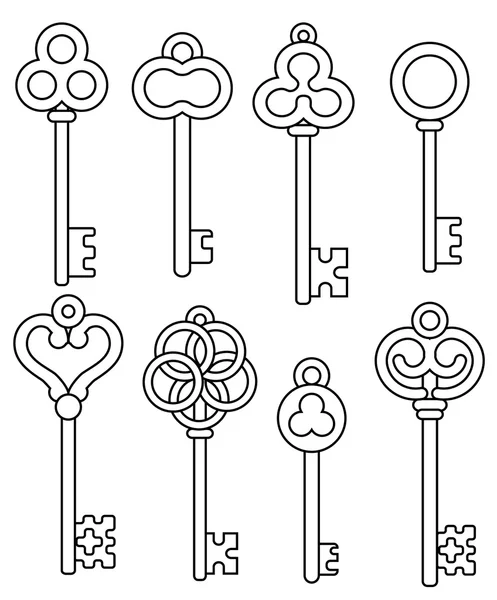 Vintage skelet sleutels — Stockvector
