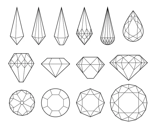 Diamanten en kristallen — Stockvector