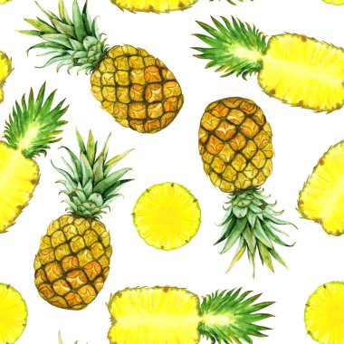 suluboya ananas el çekilmiş