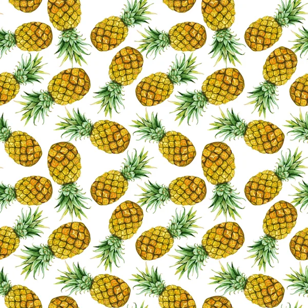 Hand drawn watercolor pineapples — Stock Photo, Image