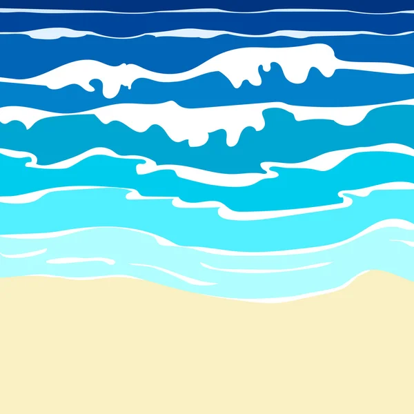 Océano con olas — Vector de stock