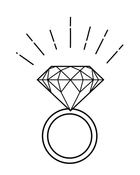 Ring met diamant — Stockvector