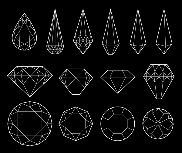 Krystaly a diamanty — Stockový vektor