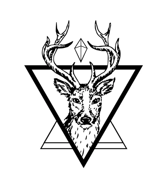 Hipster logo z jelenia — Wektor stockowy