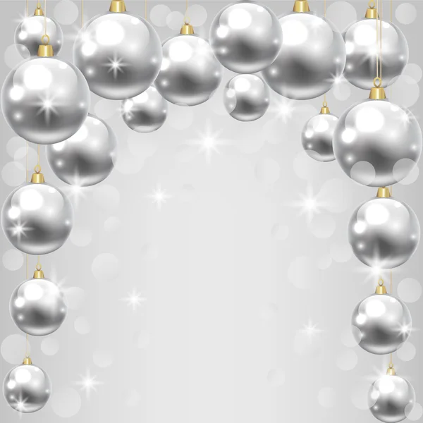 Zilveren kerstballen — Stockvector
