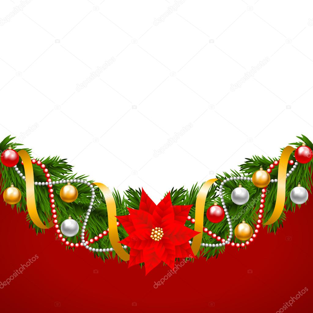 Christmas card with fir-tree decoration