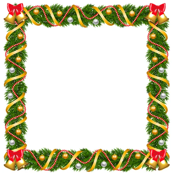 Cadre guirlande de Noël — Image vectorielle