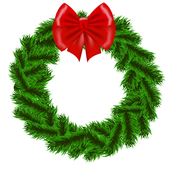 Vánoční jedle strom věnec — Stockový vektor