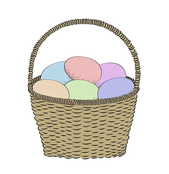 Hand-drawn basket — Stock Vector