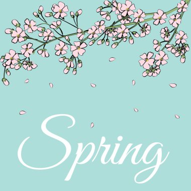 Bahar çiçekli kart
