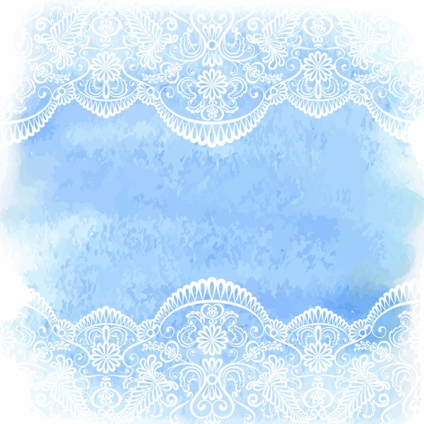 Watercolor with white lace — Stock Vector