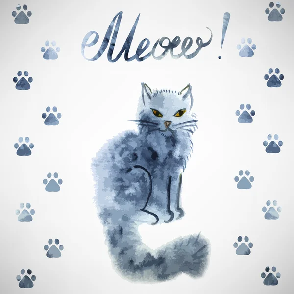 灰色的猫 — 图库矢量图片