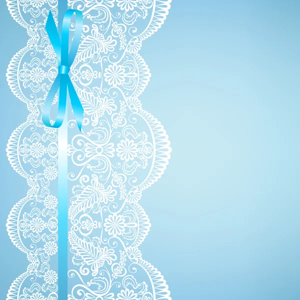 Lace op blauwe achtergrond — Stockvector