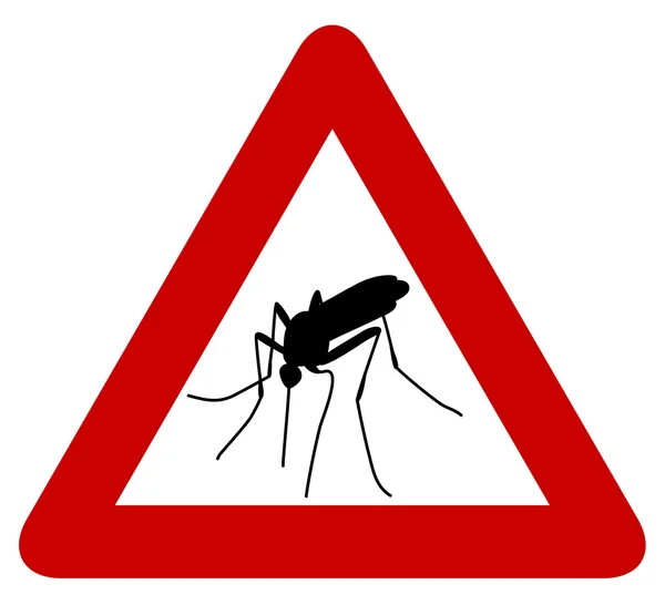Signe avec silhouette noire de moustique — Image vectorielle