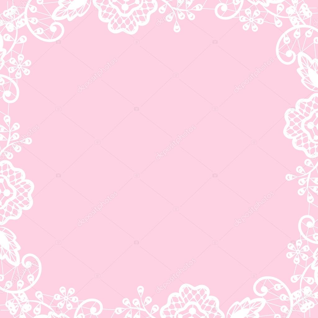 lace frame on pink background