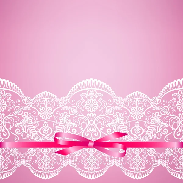 Lace on pink background — Stock Vector