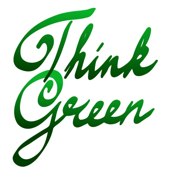 Belettering Think Green — Stockvector