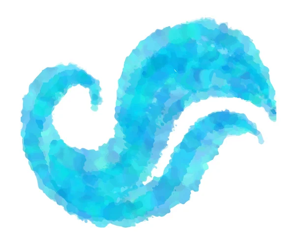 Blaue Aquarellwelle — Stockvektor