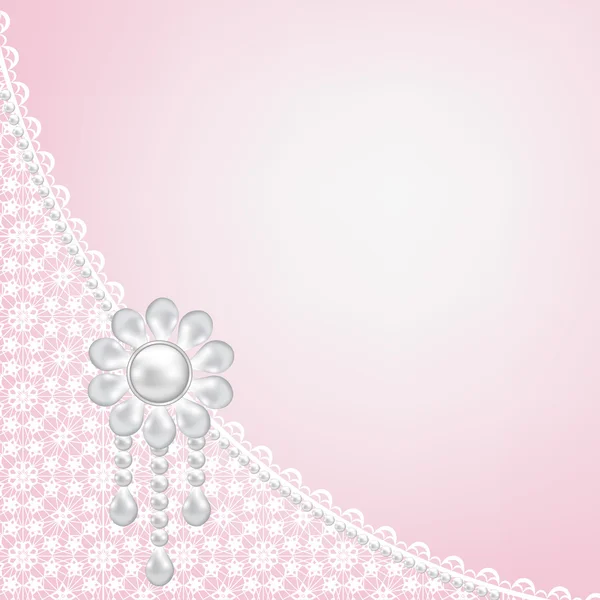 Lace frame on pink background — Stock Vector