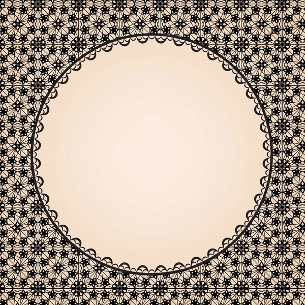 Lace frame on yellow background — Stock Vector