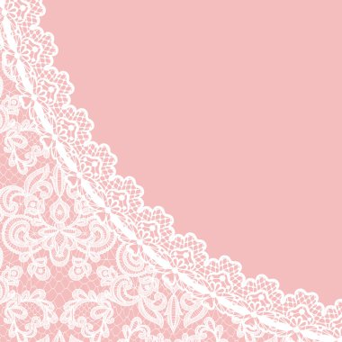 dantel sınır pembe bir arka plan üzerinde