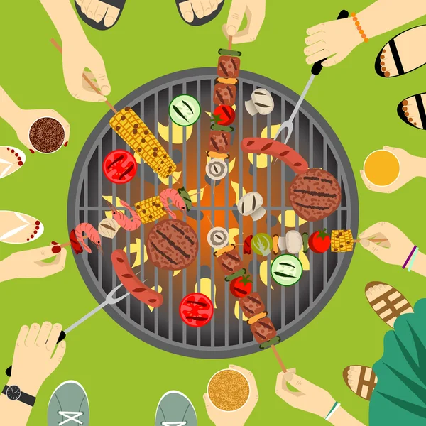 Barbeque party — Stock Vector