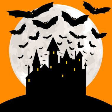 Cadılar Bayramı kartı ile kale