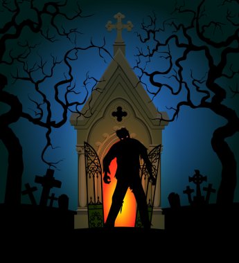 zombie and crypt clipart