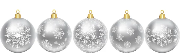 Bolas de plata de Navidad — Vector de stock